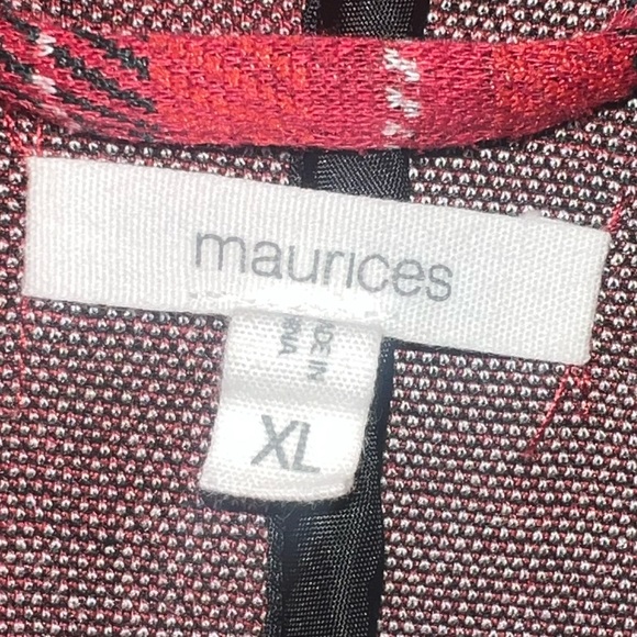 XL Red Plaid Maurice’s Blazer Jacket - Picture 4 of 4